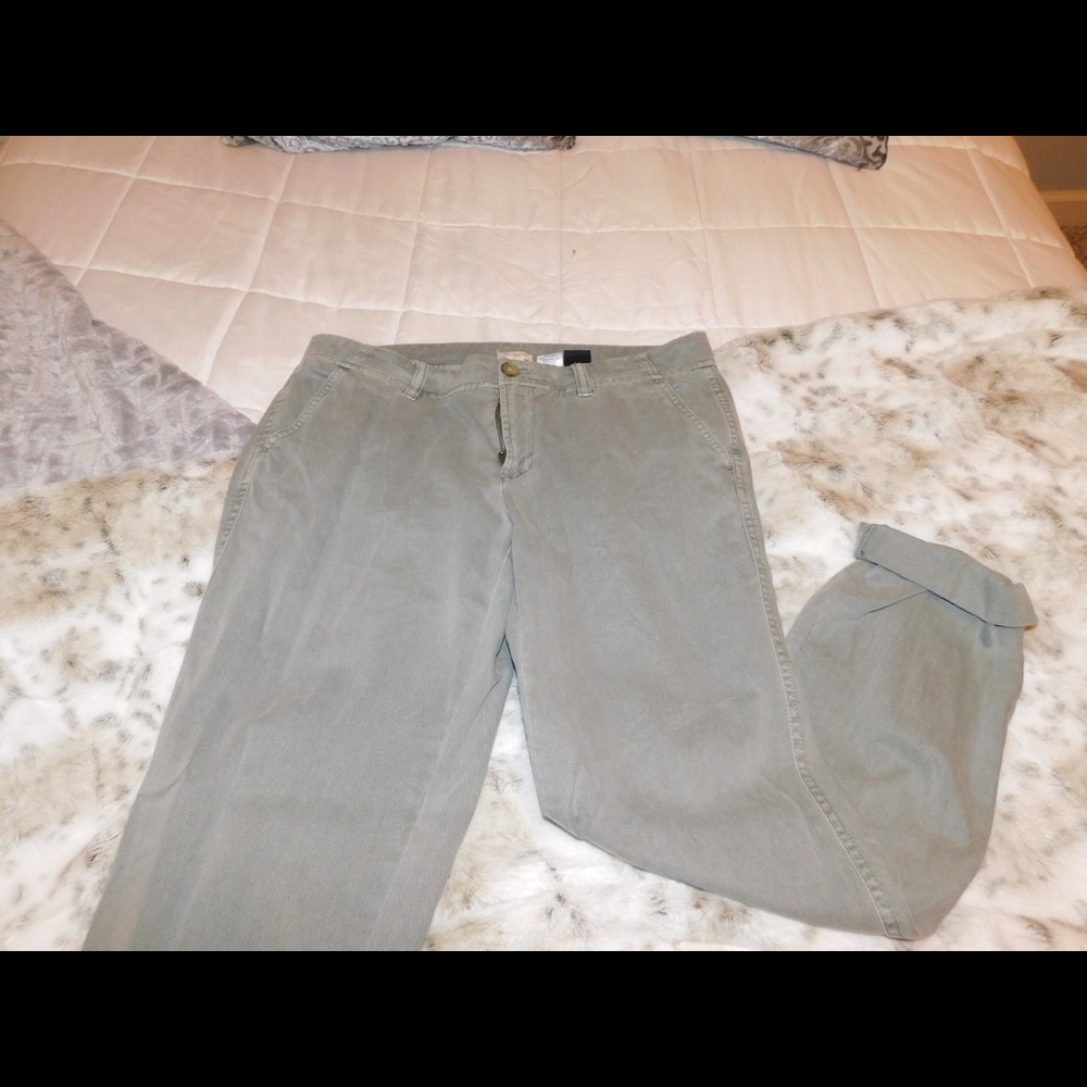 Olive Green Crop Jeans
